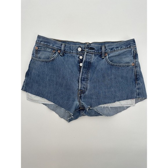 Levi’s 501 Cut Off Shorts Womens 34 Denim High Rise 2” Inseam - Picture 6 of 7